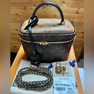 Authentic Louis Vuitton Vanity PM Monogram Reverse Bag*Like New*